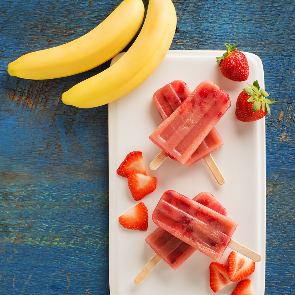 Barres smoothie congelées à la fraise et la banane, une recette savoureuse par Lassonde Service Alimentaire
